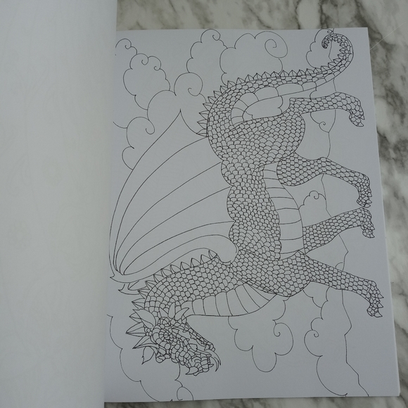 Majestic Dragons Adult Coloring Book w/Pencils NEW - Picture 5 of 8